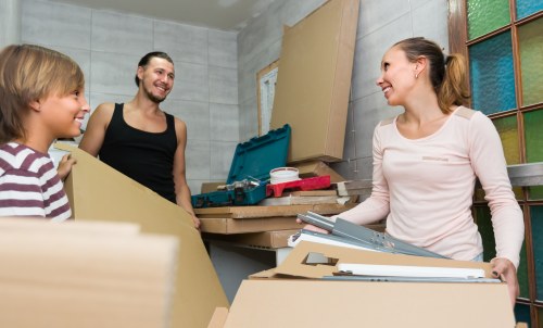 Professional movers assisting with office relocation