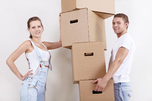 Customer planning their move with a removal truck in Kensington.